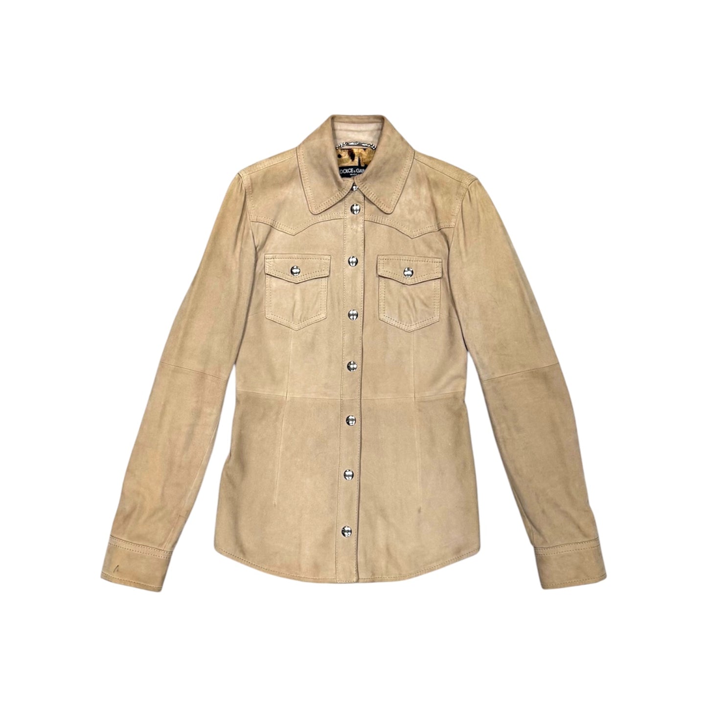 DOLCE & GABBANA BEIGE SUEDE SHIRT