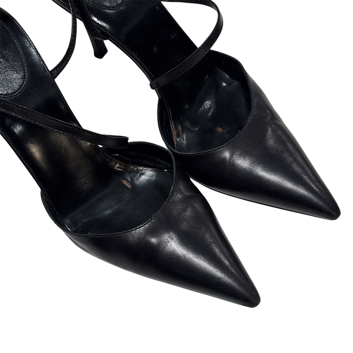 GUCCI BY TOM FORD 1996 BLACK LEATHER HORSEBIT ANKLE  STRAP PUMPS