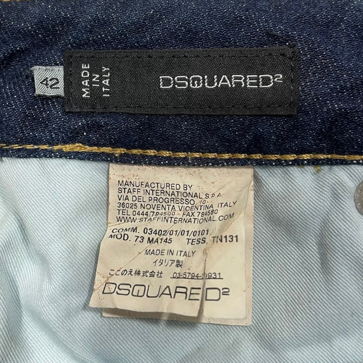 DSQUARED2 CLEAR VINYL DENIM MINI SKIRT