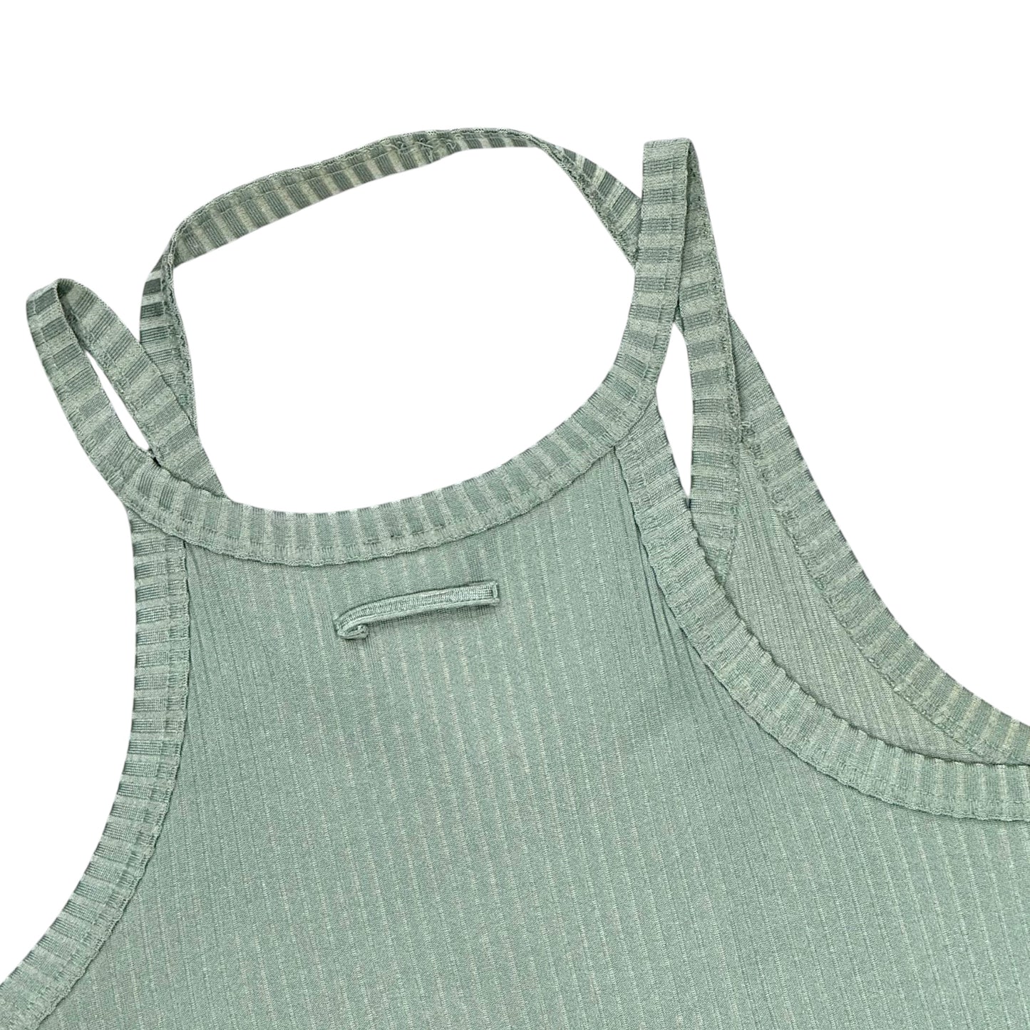 JEAN PAUL GAULTIER MINT RIBBED HALTER TANK TOP