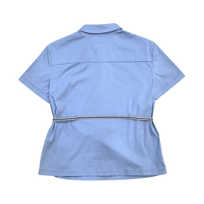 PRADA SPORTS LIGHT BLUE POLO ZIP TOP