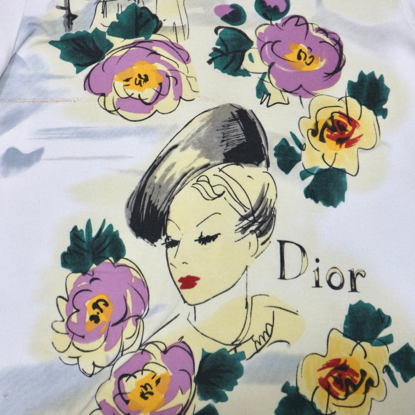 CHRISTIAN DIOR FLORAL WHITE TOP