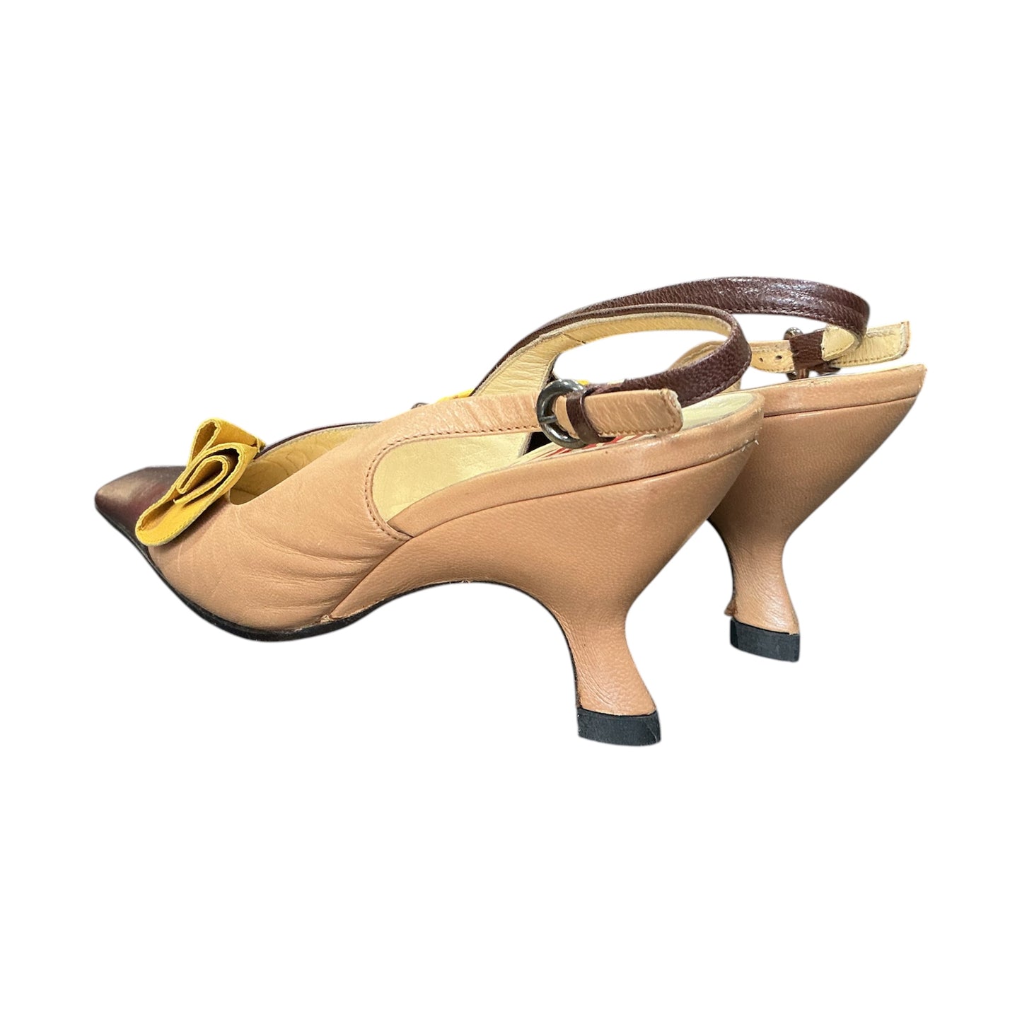 MIU MIU YELLOW ROSE KITTEN HEELS