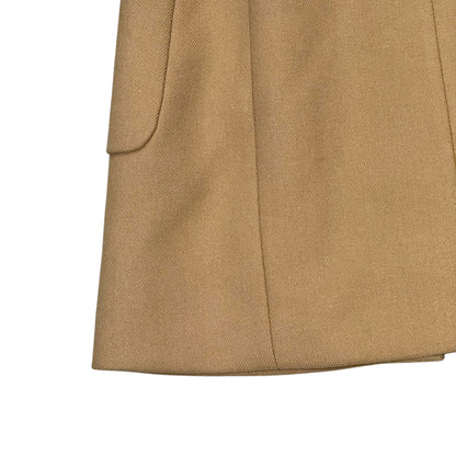 PRADA TAN WOOL BUCKLED COAT
