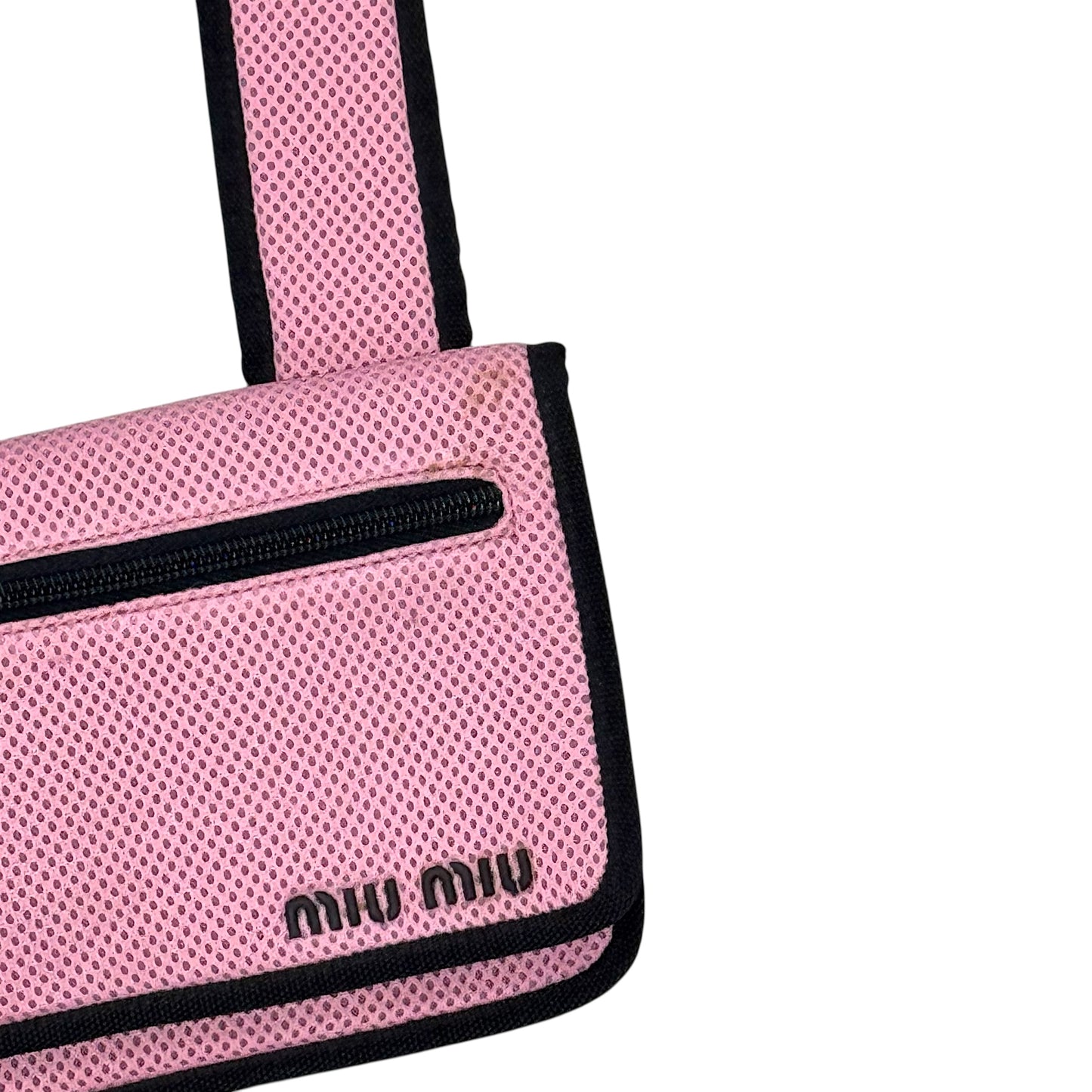 MIU MIU 1999 PINK MESH CROSSBODY BAG