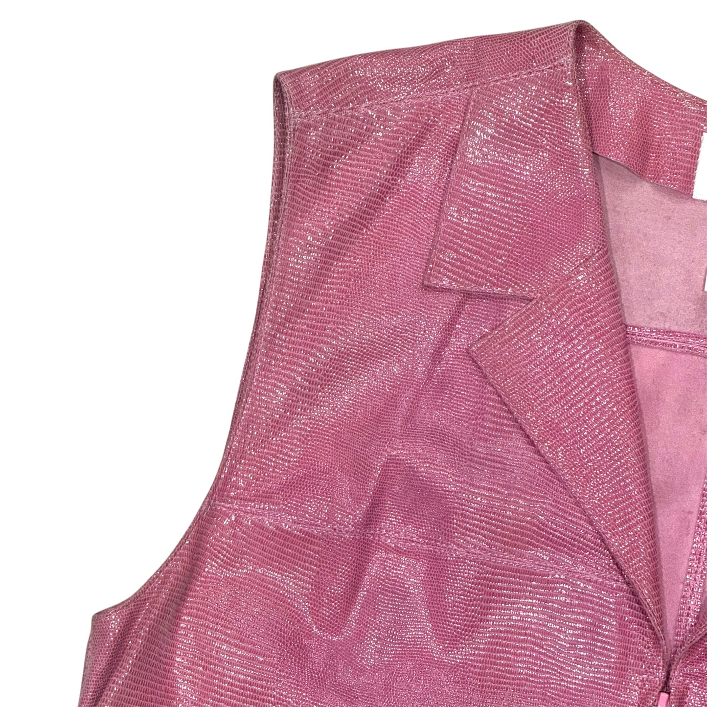 CHANEL PINK LEATHER VEST JACKET