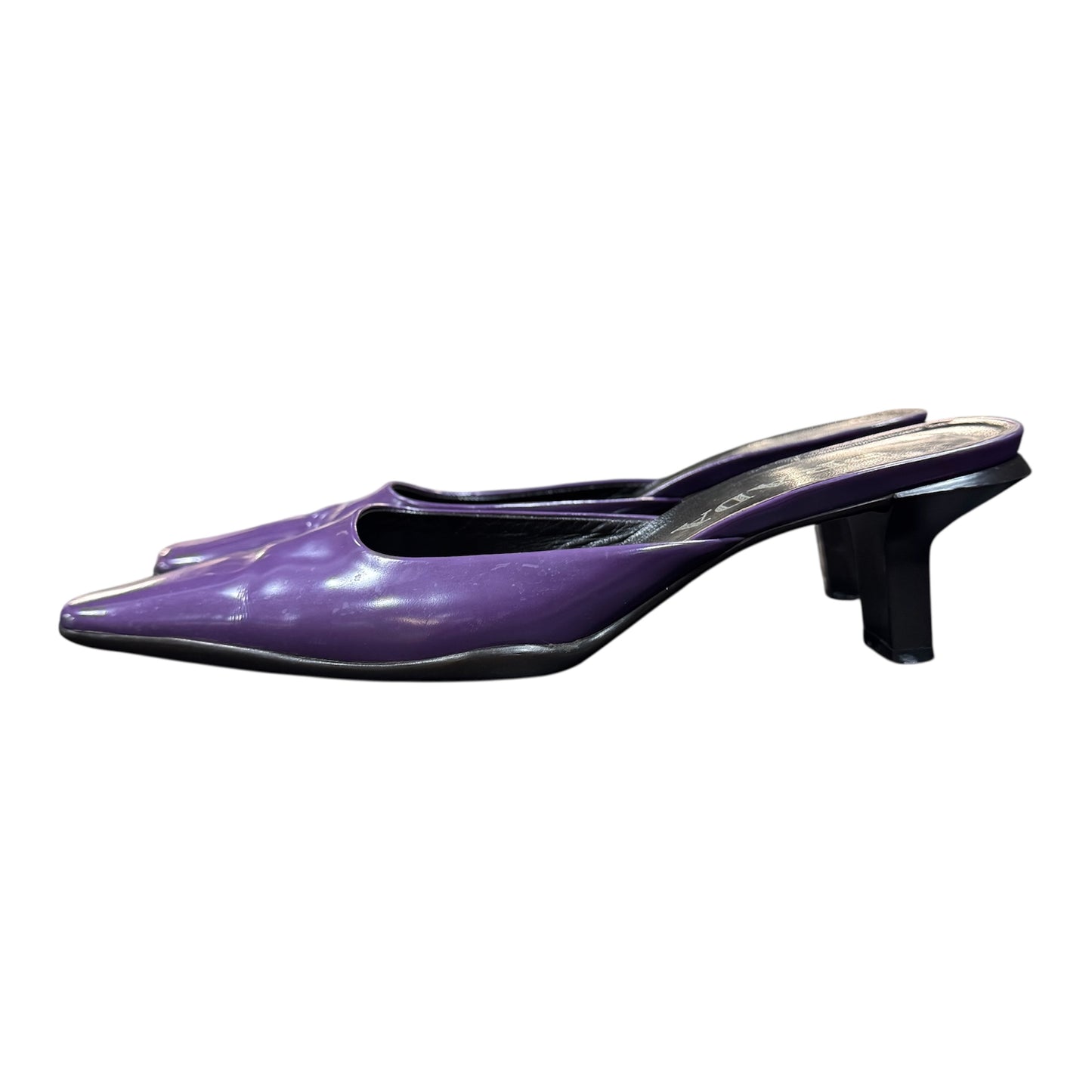 PRADA PURPLE LEATHER MULES