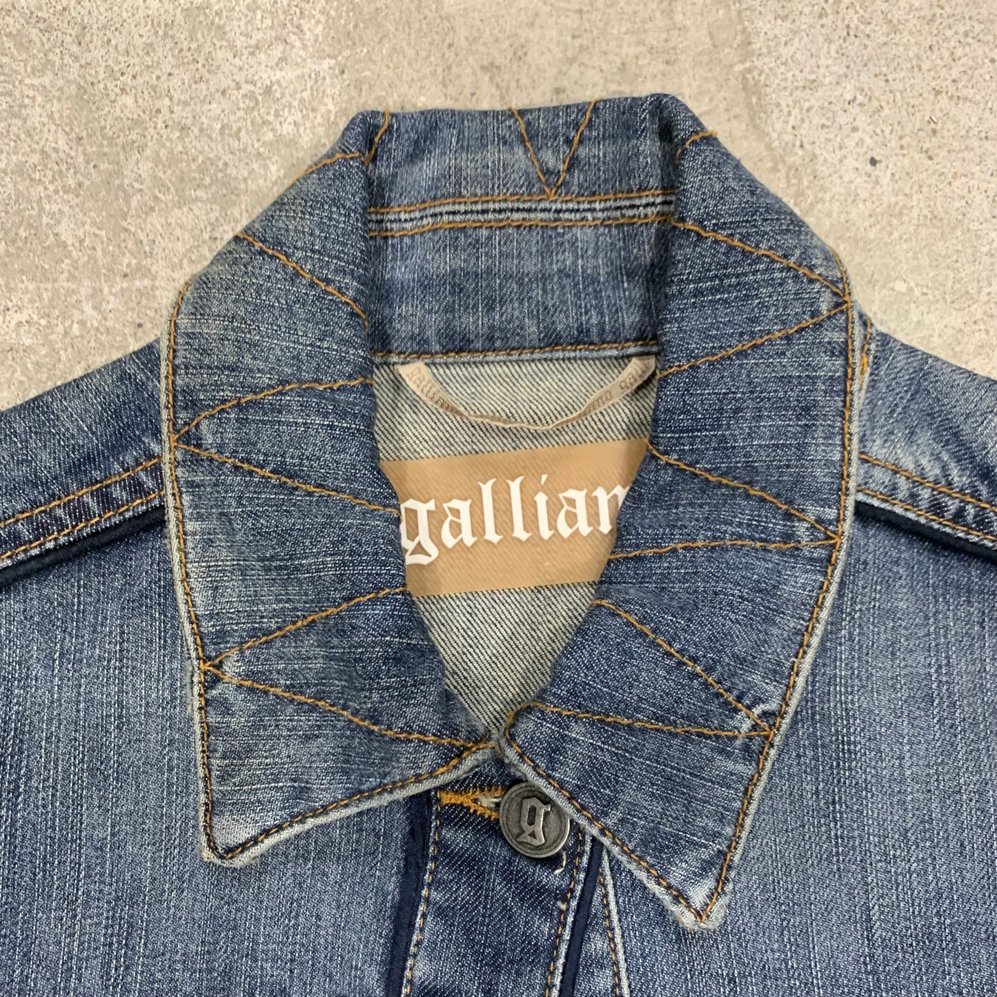 Galliano jean jacket dot detailed