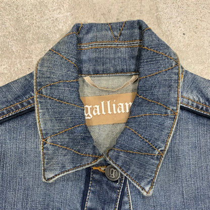 Galliano jean jacket dot detailed