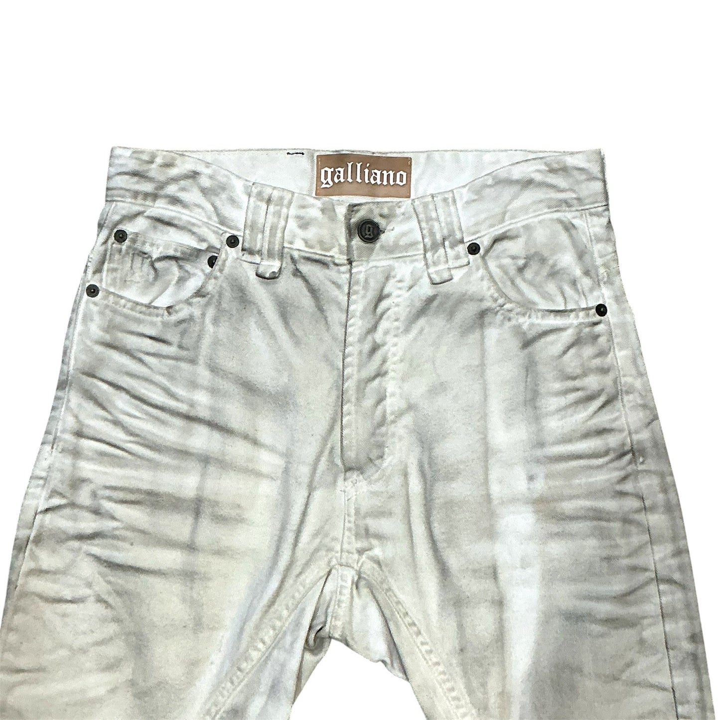 JOHN GALLIANO WHITE DISTRESSED JEANS