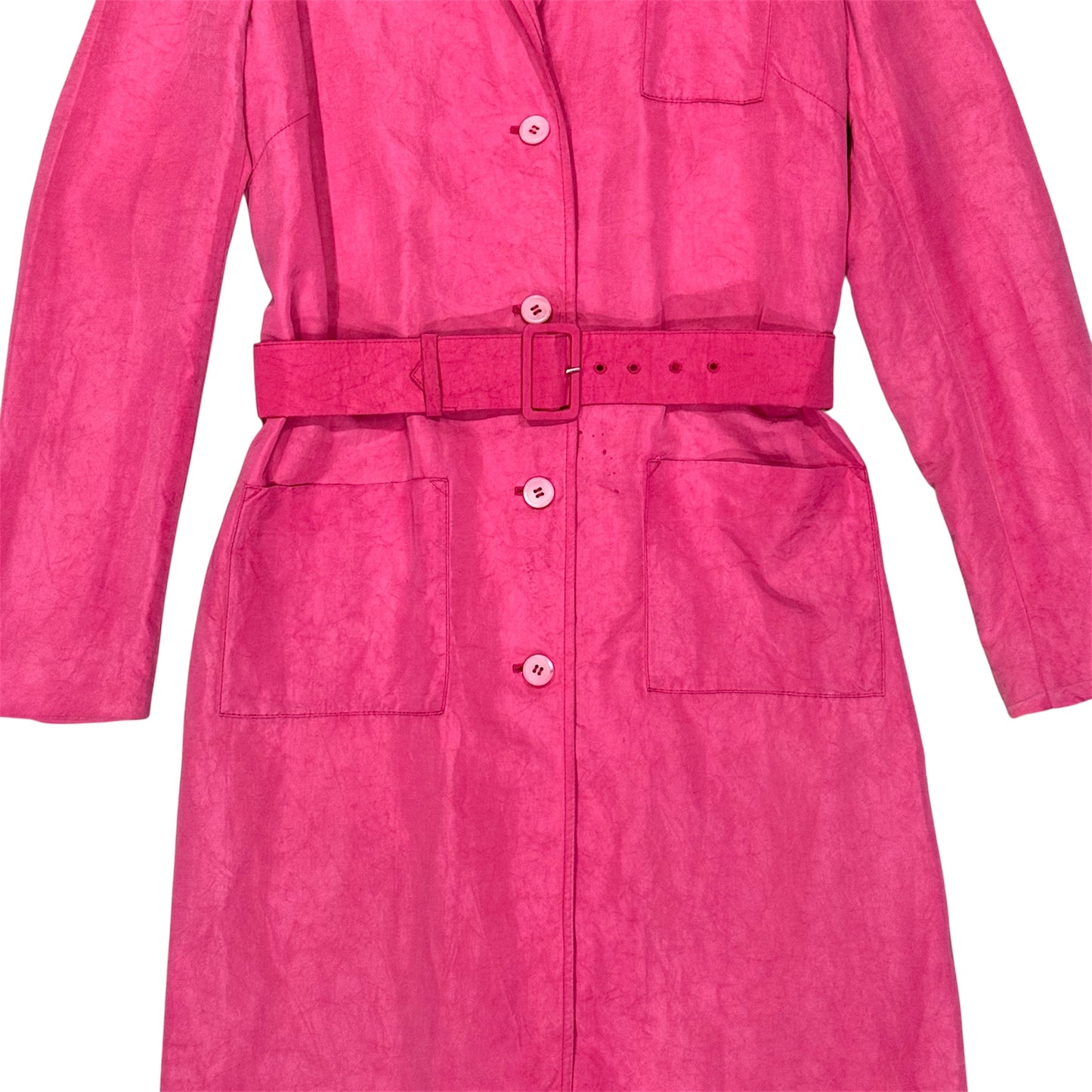 PRADA PINK SILK WITH BELT COAT