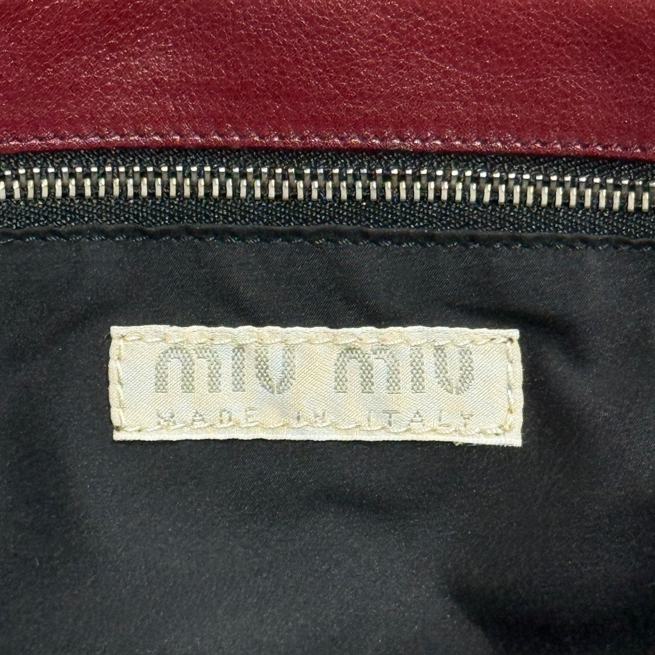 MIUMIU BURGUNDY RUCHED BAG