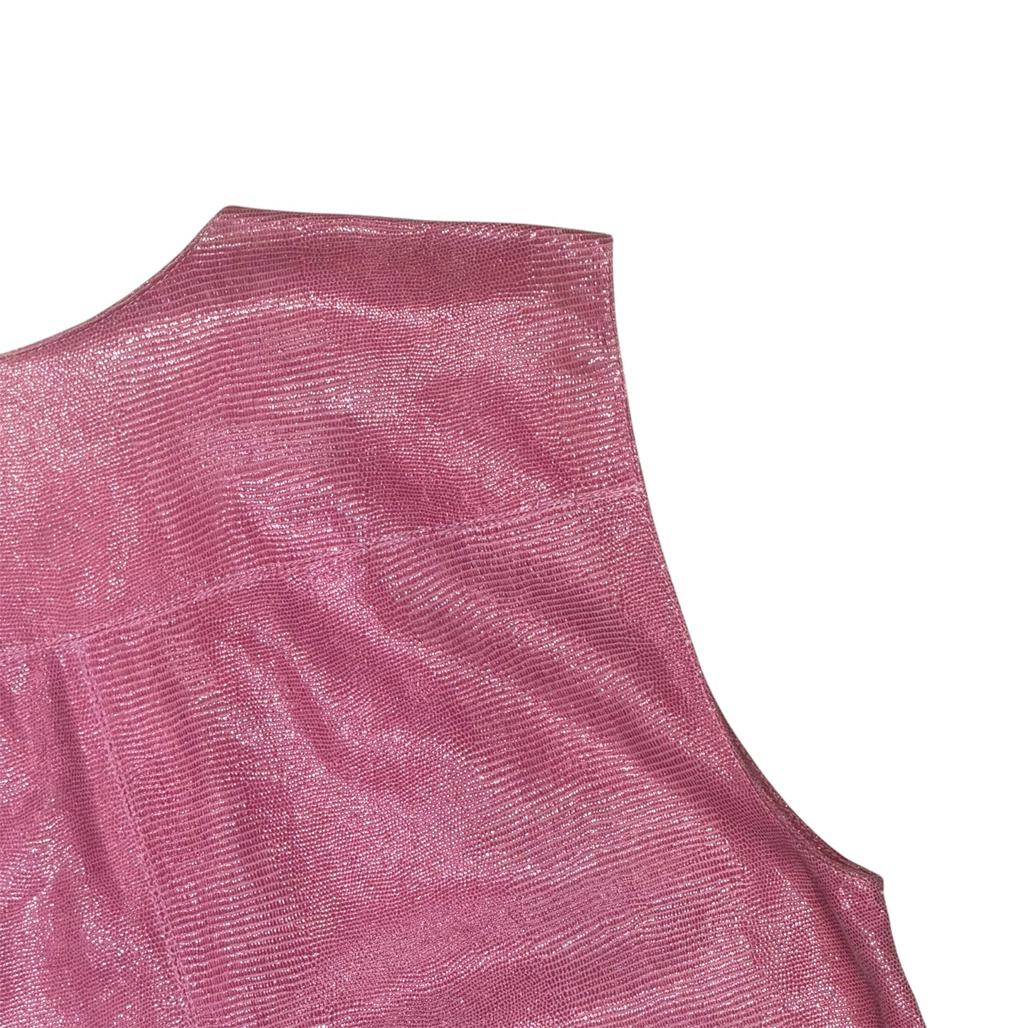 CHANEL PINK LEATHER VEST JACKET