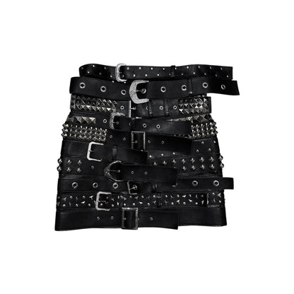 JUNYA WATANABE BLACK MULTI BUCKLE  MINI SKIRT