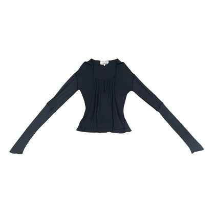 YVES SAINT LAURENT RIVE GAUCHE BLACK BLOUSES TOP