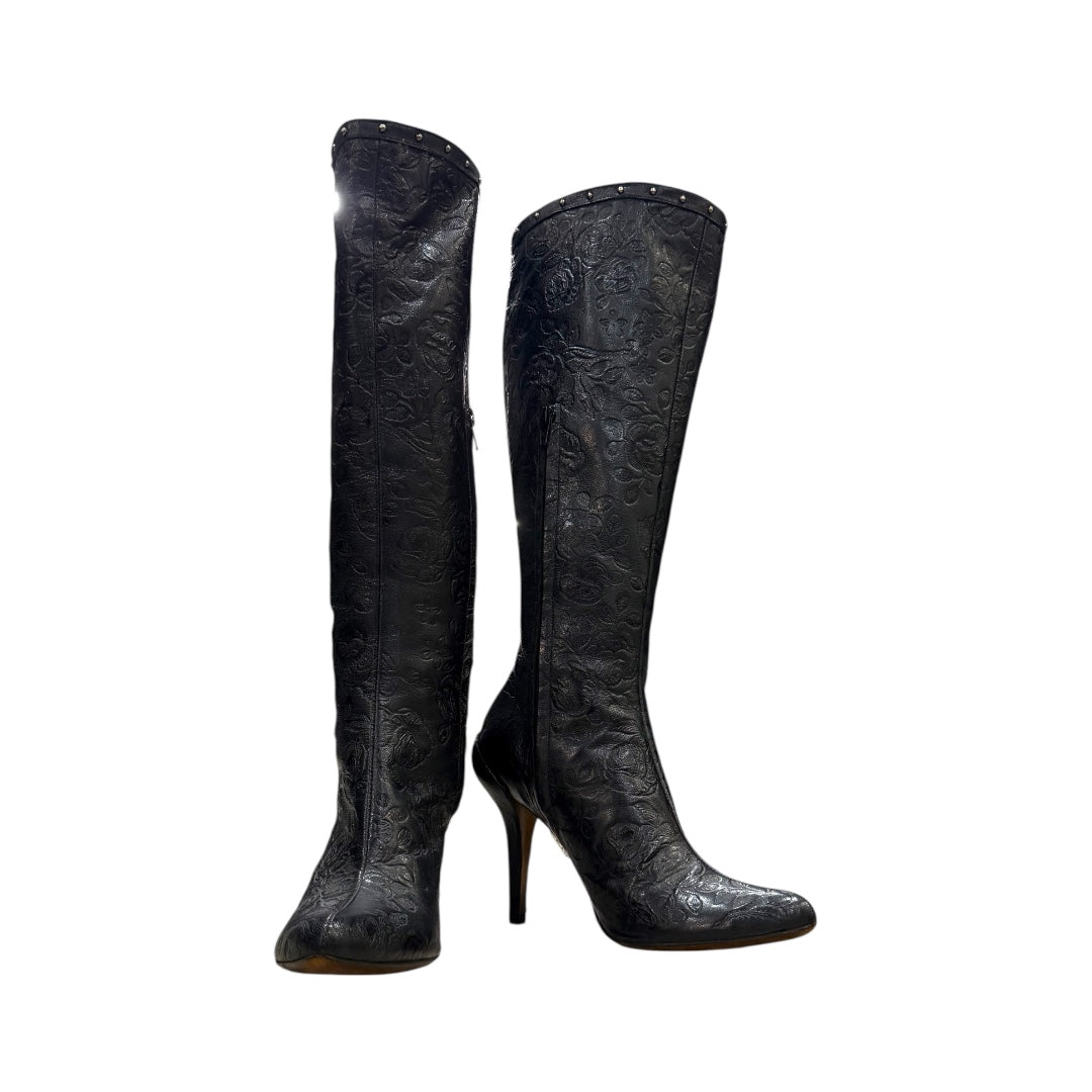 DIESEL KNEE-HIGH LEATHER BOOTS