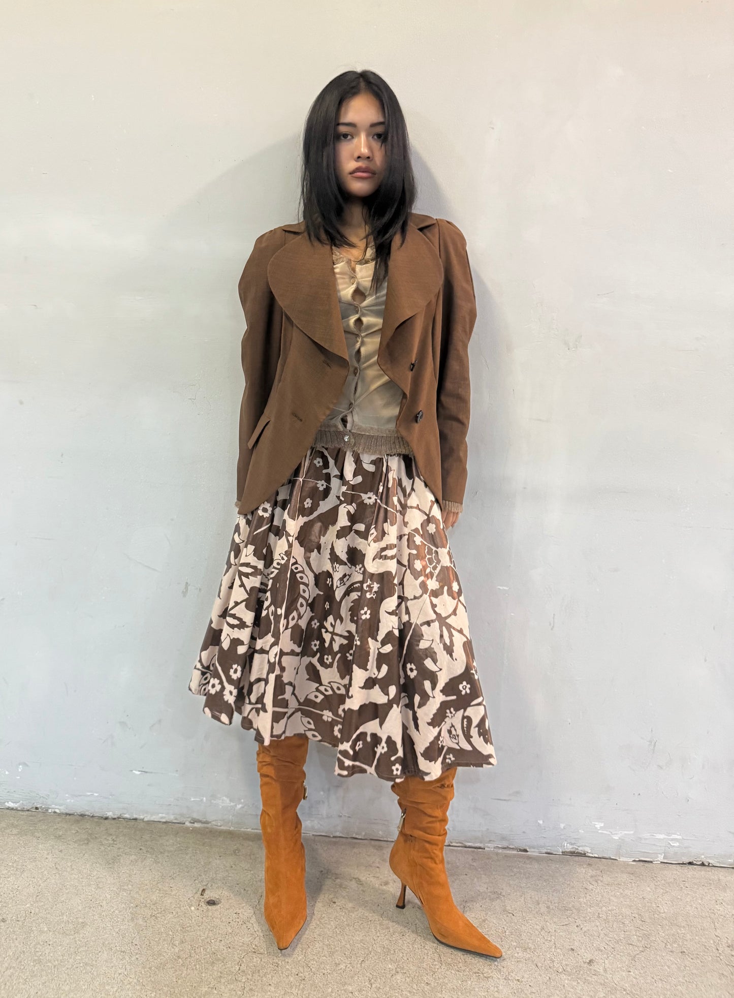 VIVIENNE WESTWOOD FLORAL METALLIC SKIRT