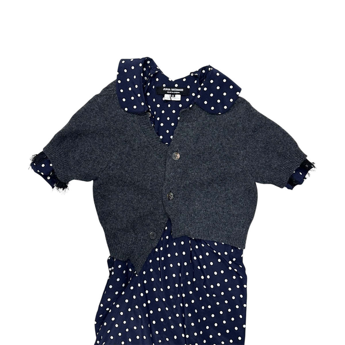 JUNYA WATANABE 2007 POLKA DOT CARDIGAN WRAP DRESS