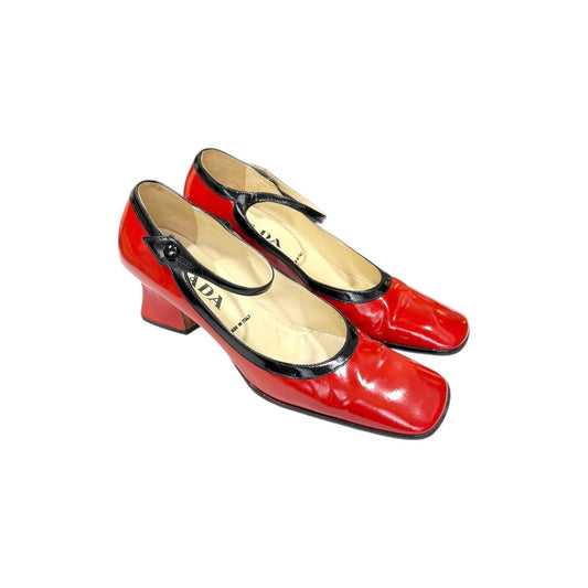 PRADA RED MARY JANE HEELS