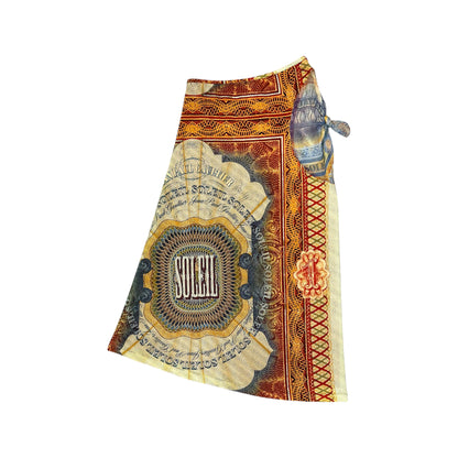 JEAN PAUL GAULTIER 00S SOLEIL BILL PRINT MIDI MESH SKIRT