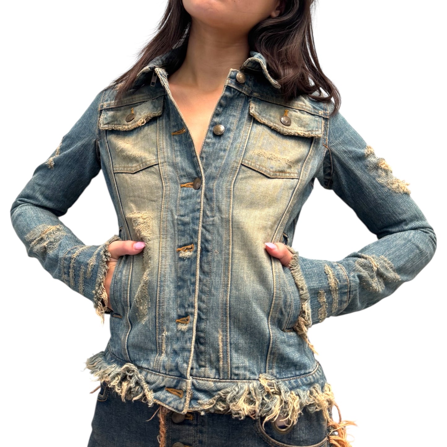 L.G.B DISTRESS DENIM JACKET