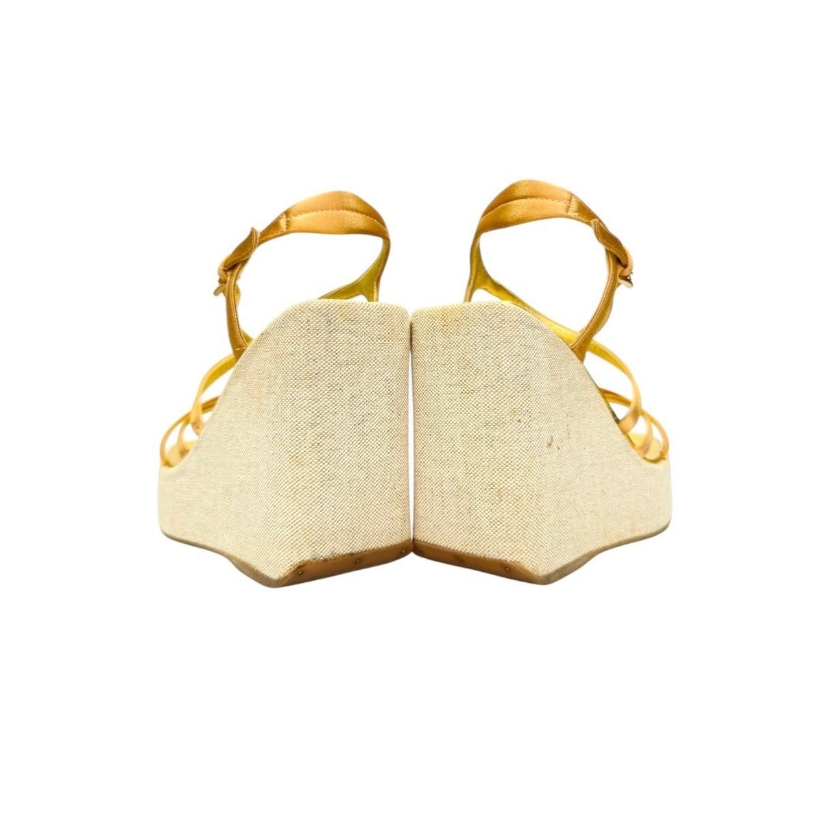 PRADA GOLD WEDGES SANDALS