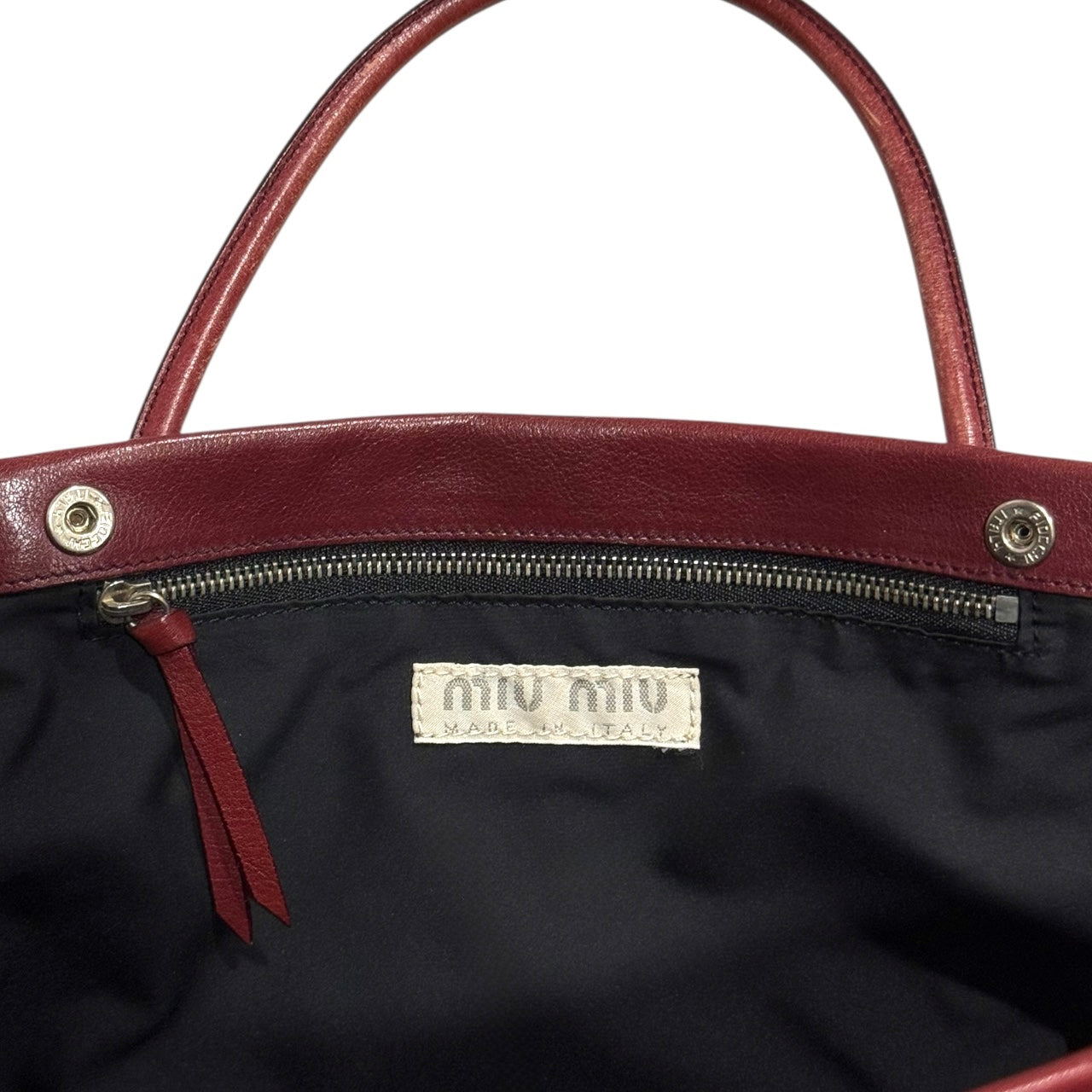 MIUMIU BURGUNDY RUCHED BAG
