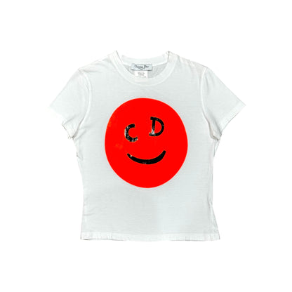 CHRISTIAN DIOR 2001 WHITE SMILEY GRAPHIC TOP