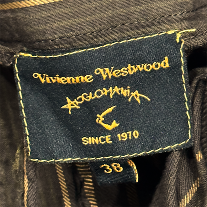 VIVIENNE WESTWOOD RUFFLED BROWN  SKIRT