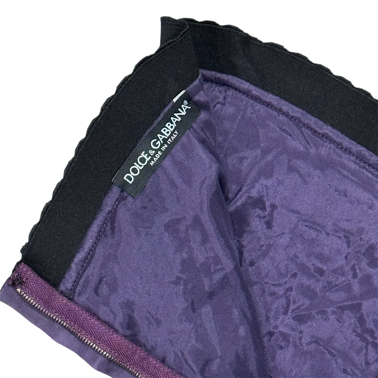 DOLCE & GABBANA RUCHED PURPLE LACE DRESS