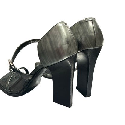 GUCCI METALLIC STRAP HEELS