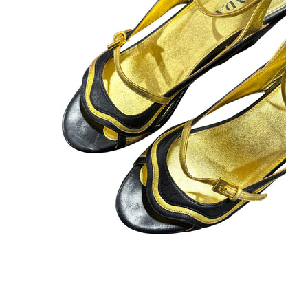 PRADA GOLDEN PLATFORM HEELS S/S2008