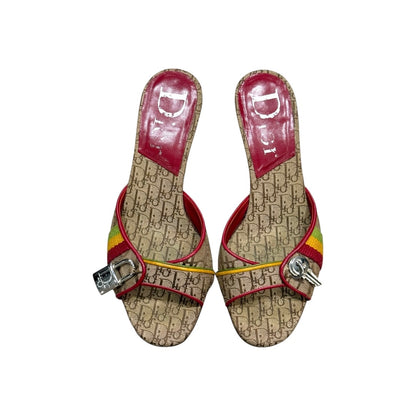 CHRISTIAN DIOR SS2004 RASTA MONOGRAM MULES