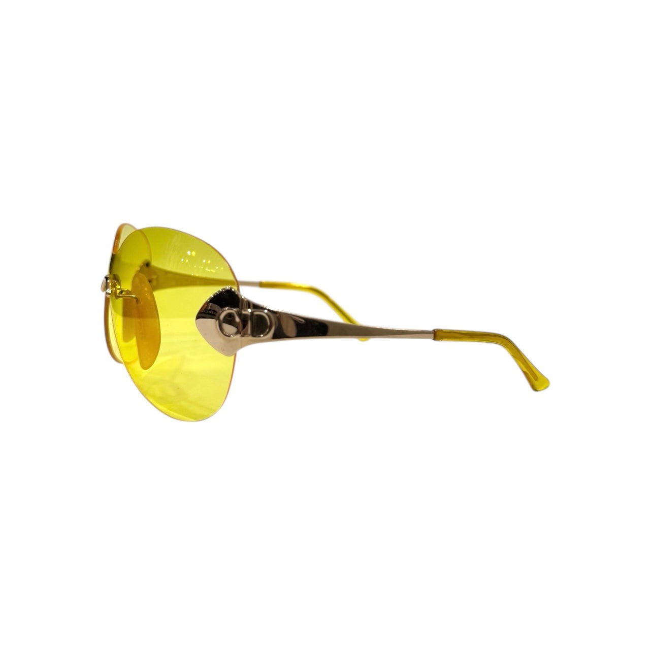 CHRISTIAN DIOR YELLOW PILOT SUNGLASSES