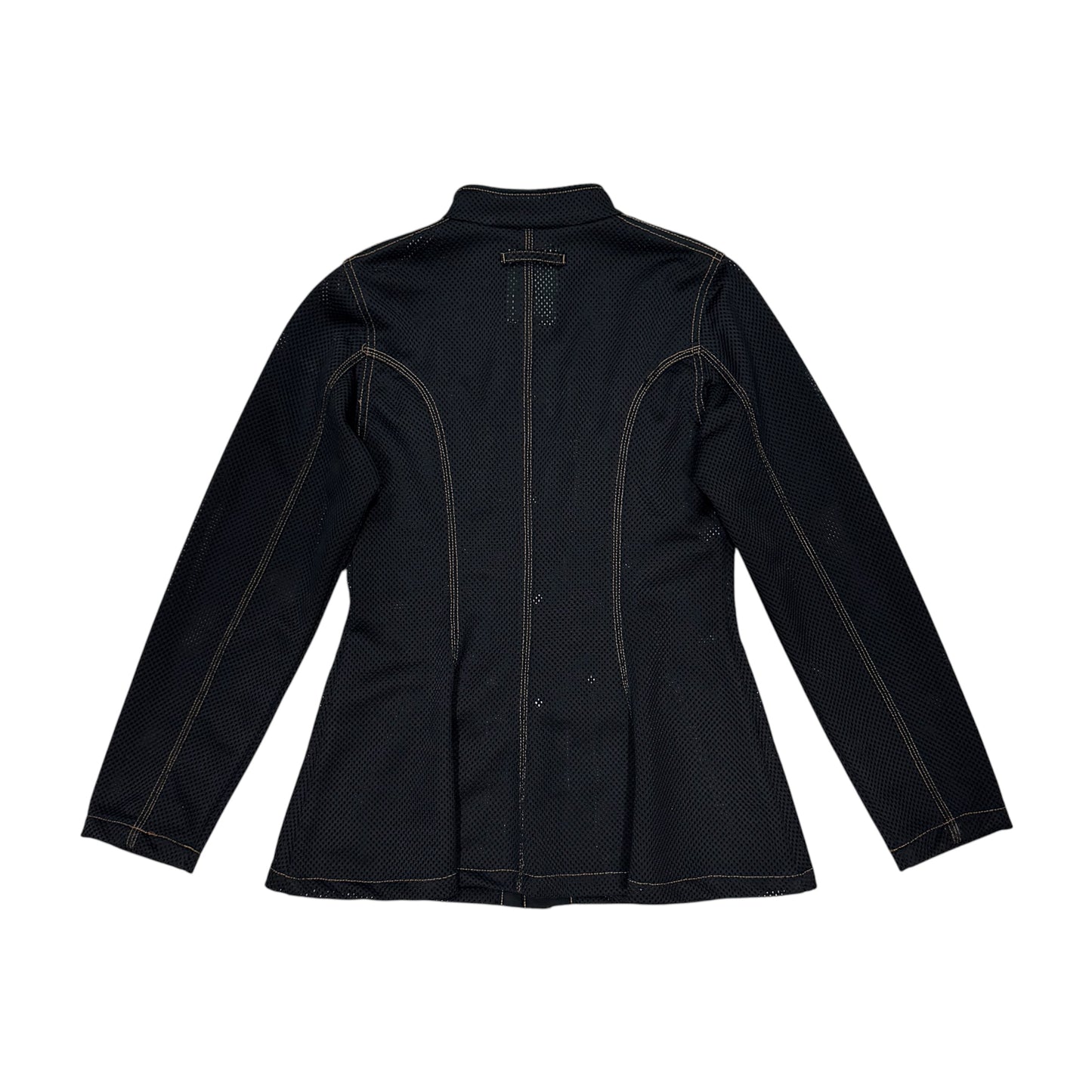 GAULTIER JEAN’S BLACK MESH ORANGE STITCH JACKET