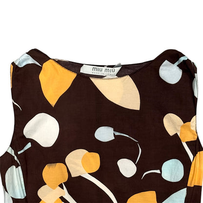 MIU MIU 2000S BROWN CHERRY PRINTS TOP