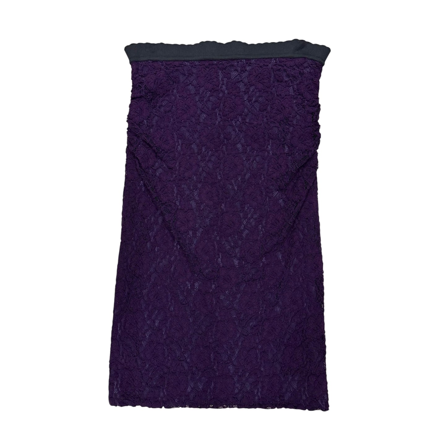 DOLCE & GABBANA RUCHED PURPLE LACE DRESS