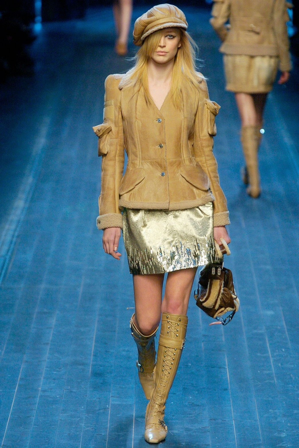 CHRISTIAN DIOR 2005 SHEARLING FIGHT BAG