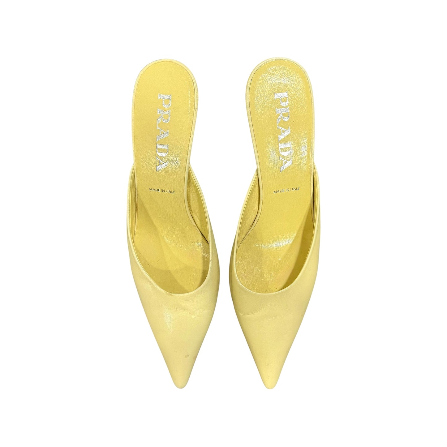 PRADA YELLOW LIME MULES