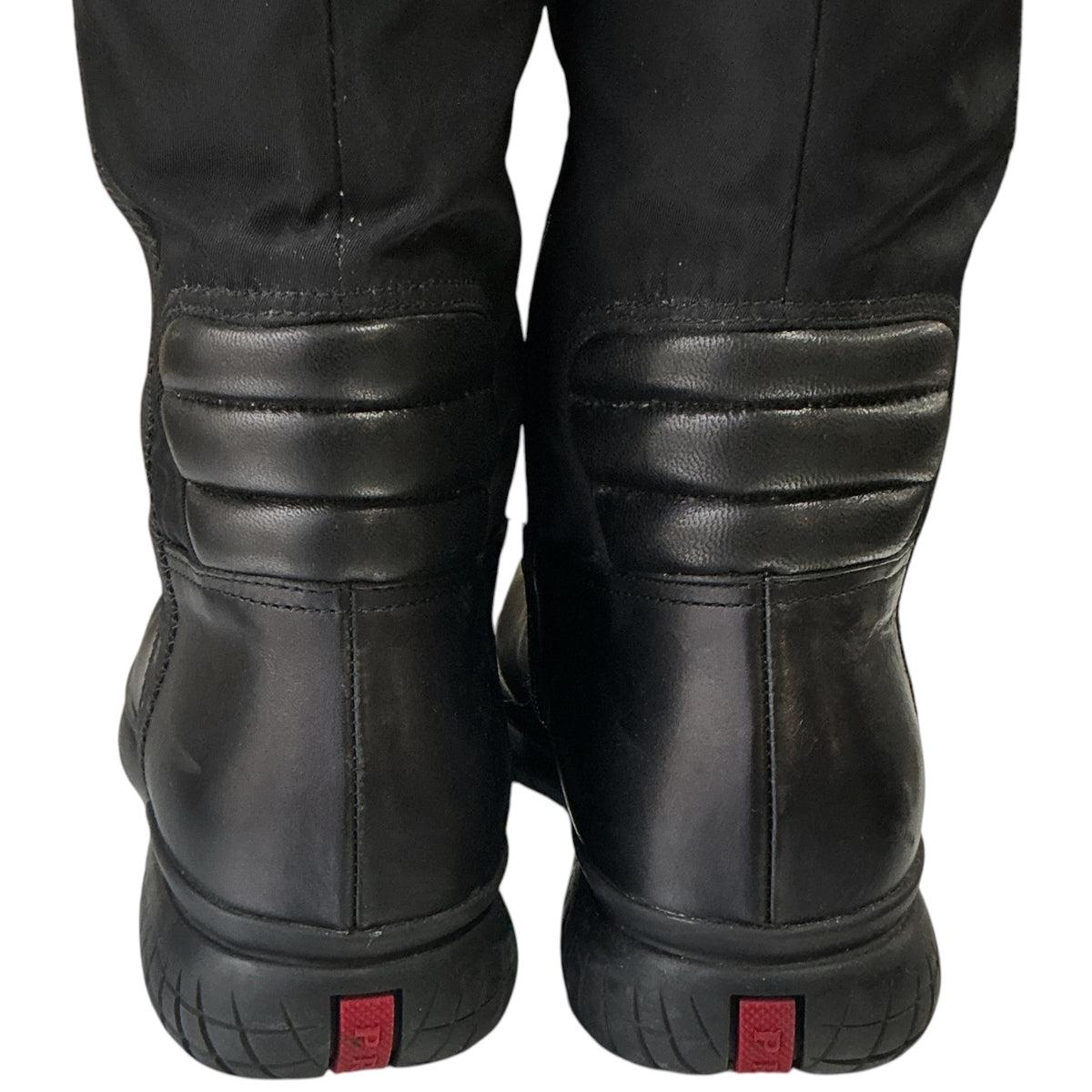 PRADA SPORTS BLACK NYLON LEATHER BOOTS