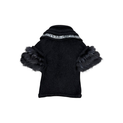 ROBERTO CAVALLI BLACK MOHAIR FUR BOLERO