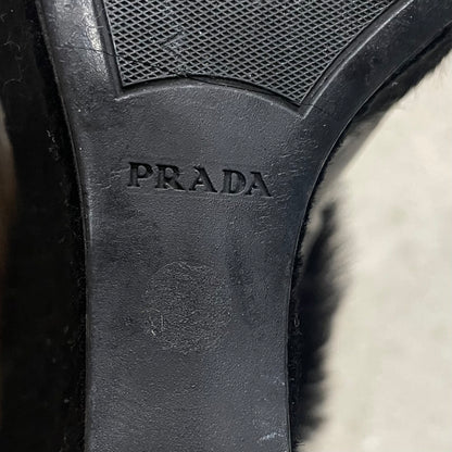 Prada horse fur platform heels