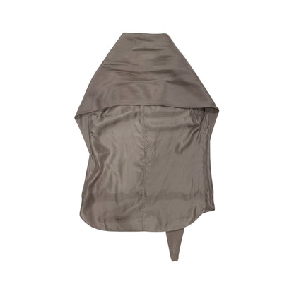 GIVENCHY TAUPE DRAPE SILK SCARF TOP