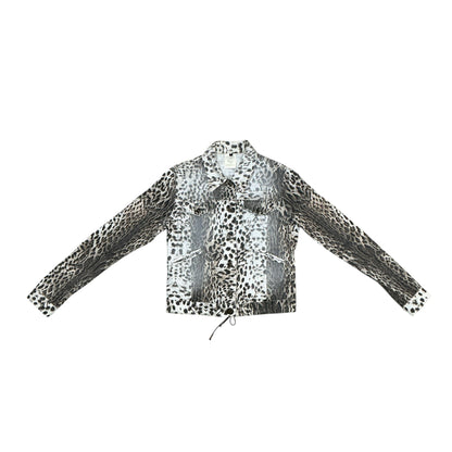 JUST CAVALLI 2000S LEOPARD LACE UP JACKET