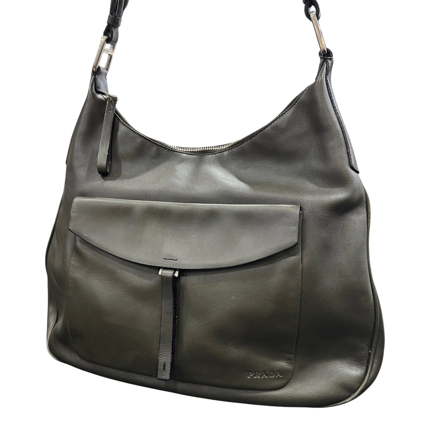 PRADA CLEO KHAKI LEATHER BAG