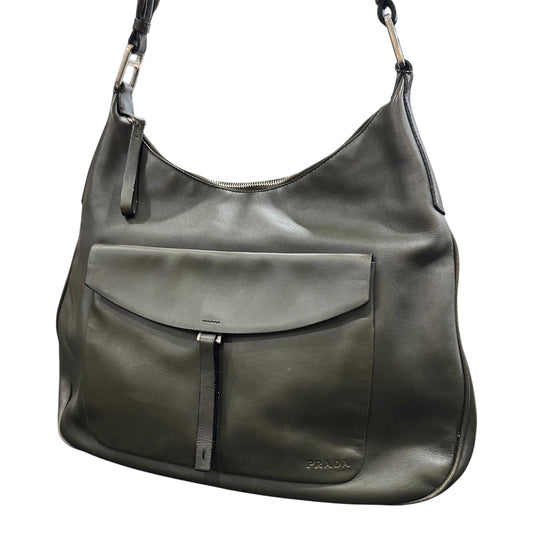 PRADA CLEO KHAKI LEATHER BAG