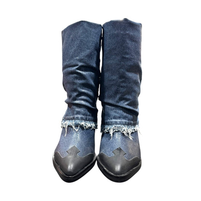 DIESEL SLOUCHED DENIM ANKLE BOOTS
