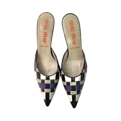 miu miu pixel pattern heels