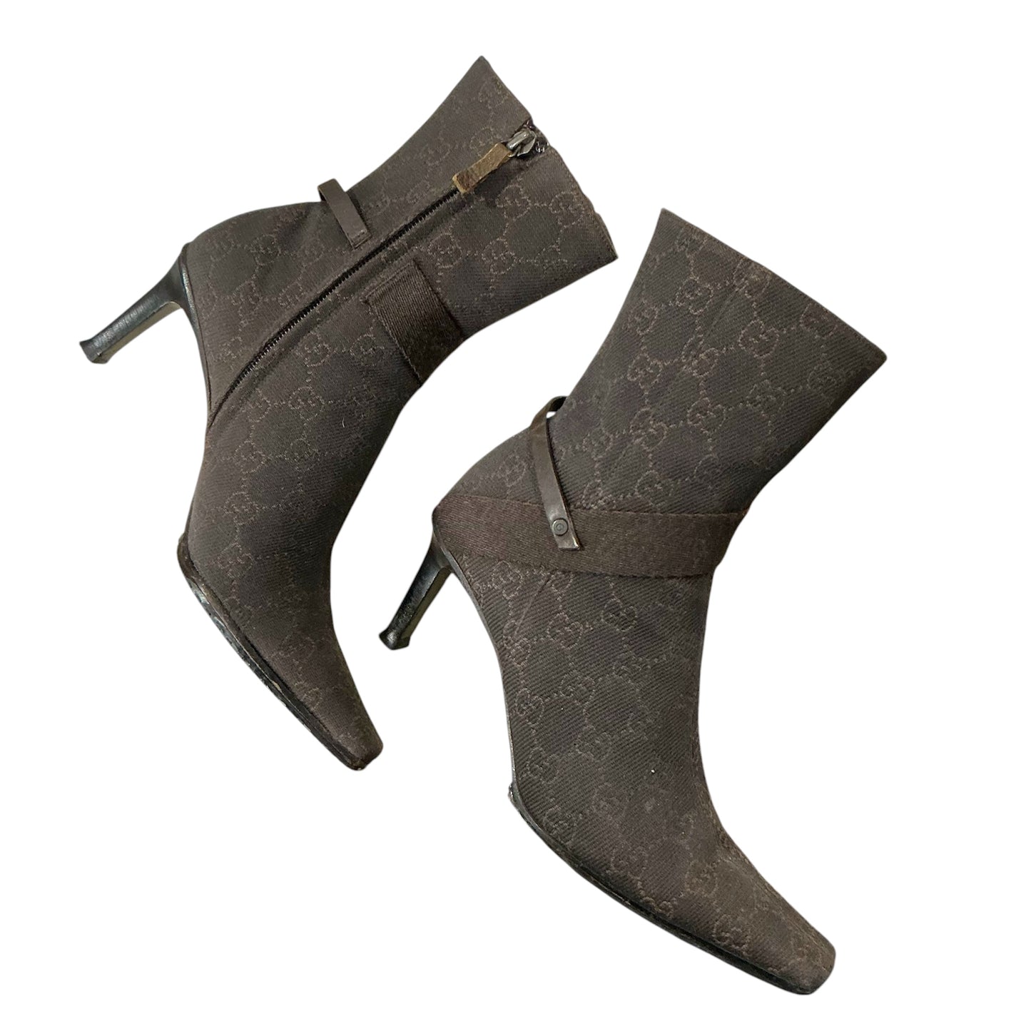 GUCCI DARK BROWN MONOGRAM BOOTS