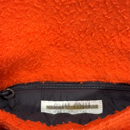 MIU MIU FW1999 ORANGE WOOL RUBBER SHOULDER BAG